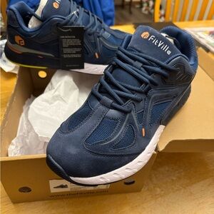 FitVille Men's Navy Athletic Shoes
